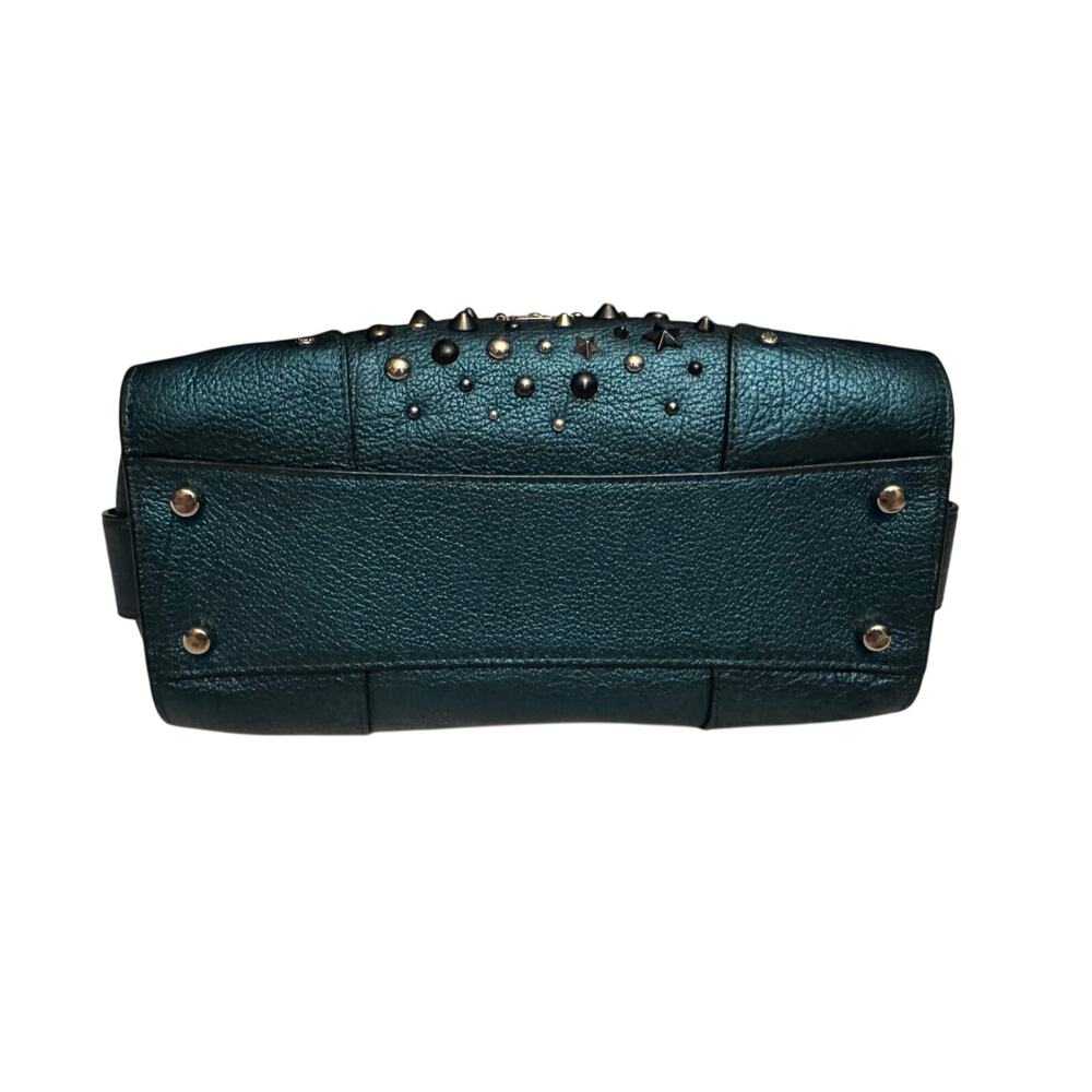 Coach Rare Turquoise Mercer Rivet Satchel 24 Silver Clove - Picture 9 of 10
